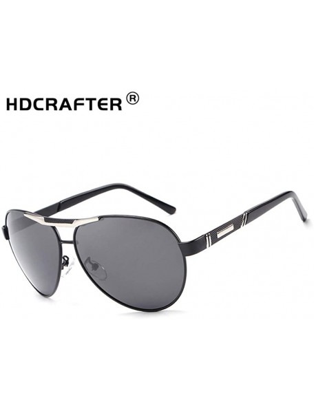 Rimless Fashion Retro Biker Fishing Oversized Polarized Sunglasses for Men 4269 - Black - CP18ZTCOGS2 $17.58