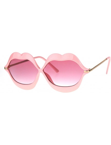 Oval Lip Shape Sunglasses Lips Kiss Womens Cute Fashion Shades UV 400 - Pink - CJ1863YKZ93 $9.73