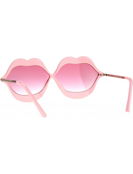 Oval Lip Shape Sunglasses Lips Kiss Womens Cute Fashion Shades UV 400 - Pink - CJ1863YKZ93 $9.73