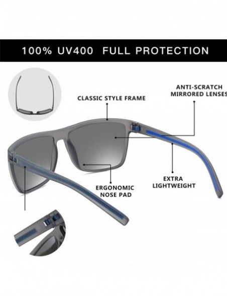 Wrap Polarized Sunglasses for Men Lightweight TR90 Frame UV400 Protection Square Sun Glasses - C118EZDIDCH $32.60