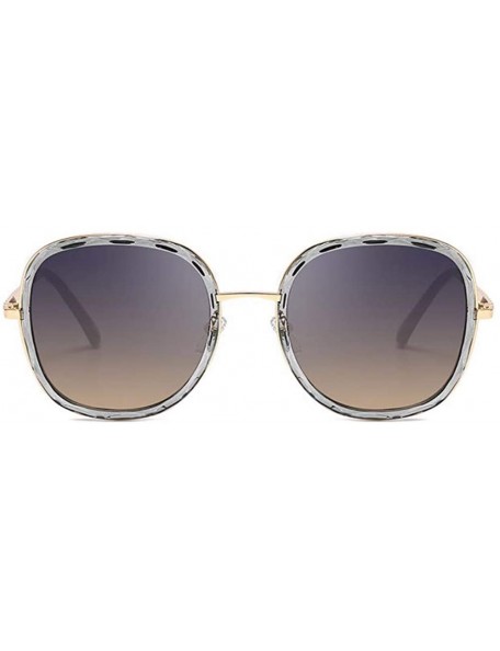 Oversized Sunglasses Euro-American sunglasses Metal Wave Mirror Circle Frame Anti-ultraviolet - A - CW18Q0IH333 $24.74