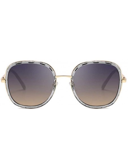 Oversized Sunglasses Euro-American sunglasses Metal Wave Mirror Circle Frame Anti-ultraviolet - A - CW18Q0IH333 $24.74