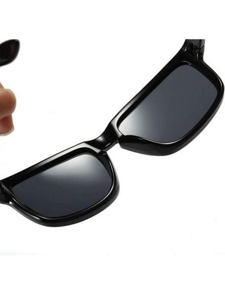 Square Sunglasses Unisex Polarized UV Protection Fishing and Outdoor Baseball Driving Glasses Retro Square Frame Fashion - CB...