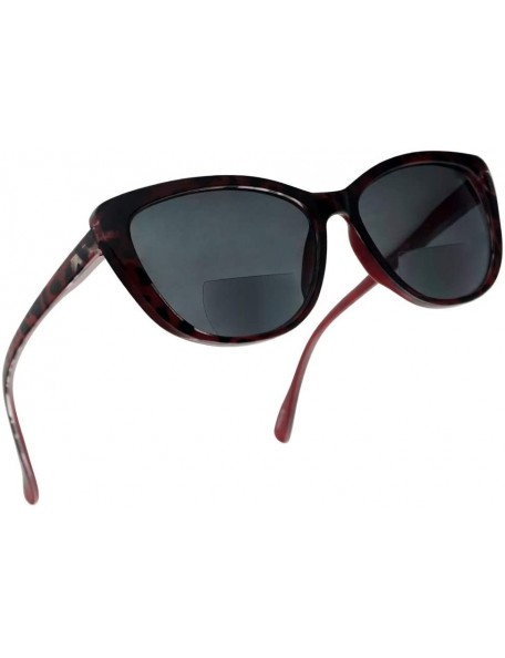 Cat Eye Bi Focal Readers Inspired Prescription Sunglasses - Red Tortoise Frame - CW18OA3OEAR $18.21