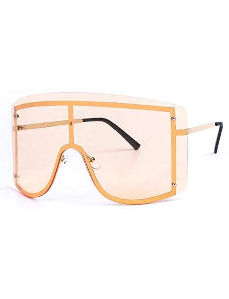 Oversized Oversize Women Sunglasses Big Frame Luxury Sun Glasses Female Cool Sexy Shield Shades Men Alloy - Blue Yellow - CR1...