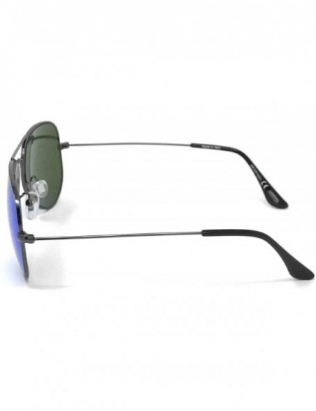 Aviator Unisex Classic Polarized Aviator Flat Mirrored Lens Sunglasses- UV400 Protection- Made in Italy - Gun Metal - CH189OK...