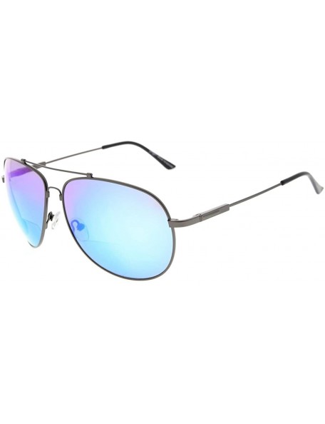 Rectangular Large Bifocal Sunglasses Polit Style Sunshine Readers with Bendable Memory Bridge and Arm - CI18036HIG7 $27.77