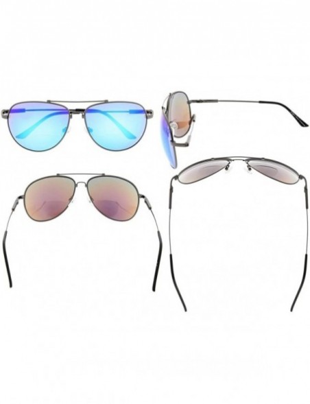 Rectangular Large Bifocal Sunglasses Polit Style Sunshine Readers with Bendable Memory Bridge and Arm - CI18036HIG7 $27.77