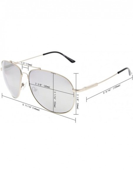 Rectangular Large Bifocal Sunglasses Polit Style Sunshine Readers with Bendable Memory Bridge and Arm - CI18036HIG7 $27.77