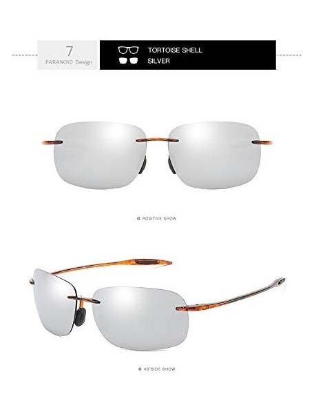 Rimless Rimless Sunglasses For Men Women Ultralight TR90 Frame - Tortoise - CJ18SS8SQ0Z $18.48