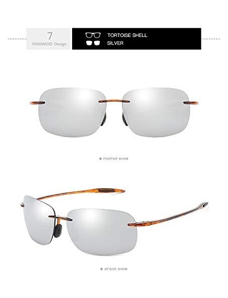 Rimless Rimless Sunglasses For Men Women Ultralight TR90 Frame - Tortoise - CJ18SS8SQ0Z $18.48