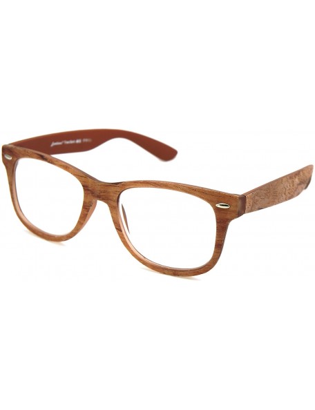 Square Square natural wood & bamboo/Platic Mixed Frame Reading Glasses - Matte Brown - CX1930DQU7C $23.03