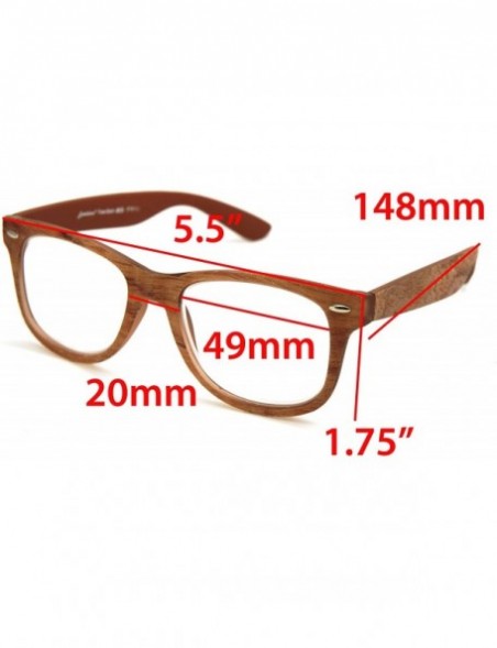 Square Square natural wood & bamboo/Platic Mixed Frame Reading Glasses - Matte Brown - CX1930DQU7C $23.03