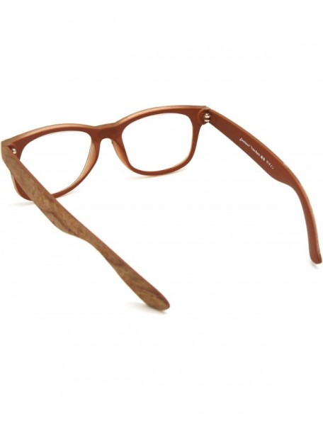 Square Square natural wood & bamboo/Platic Mixed Frame Reading Glasses - Matte Brown - CX1930DQU7C $23.03