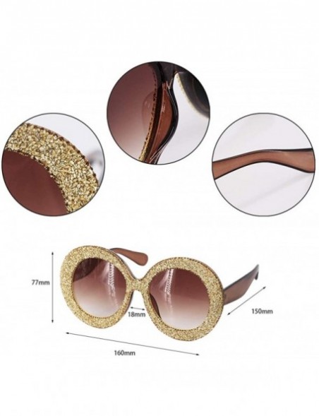 Round Fashion Round Pearl Decor Sunglasses UV Protection Metal Frame - Tawny Lens - CO18XS8GEO7 $13.34