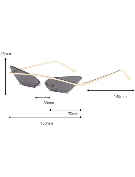 Cat Eye Narrow Cat Eye Sunglasses Women Vintage Retro Sun Glasses for Women Mirror Gift - Gold With Black - CQ18H3STEYW $10.20