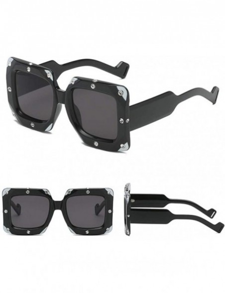 Square Vintage Colorful Thick-Rimmed Square Shape Sunglasses Anti Ultraviolet Eyeglasses - F - C7196R68TS5 $10.70