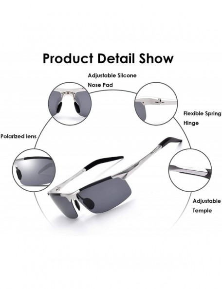 Sport Men's Driving Polarized Sport Sunglasses Al-Mg Metal Frame Ultra Light - Silver&gray - C618GAIK3IM $19.88