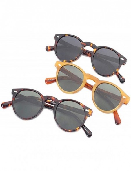 Sport Peck Sunglasses Retro Round Frame Men Polarized Vintage Eyeglasses Women Driving Glasses Light Acetate Eyewear - C1199C...