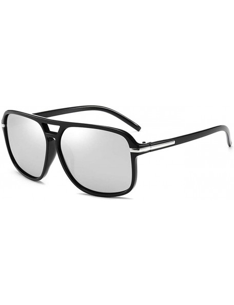 Aviator Polarized Sunglasses for Men Women-Classic Aviator Style-UV Protection 8081 - Silver - CB1992DZ4DG $10.54