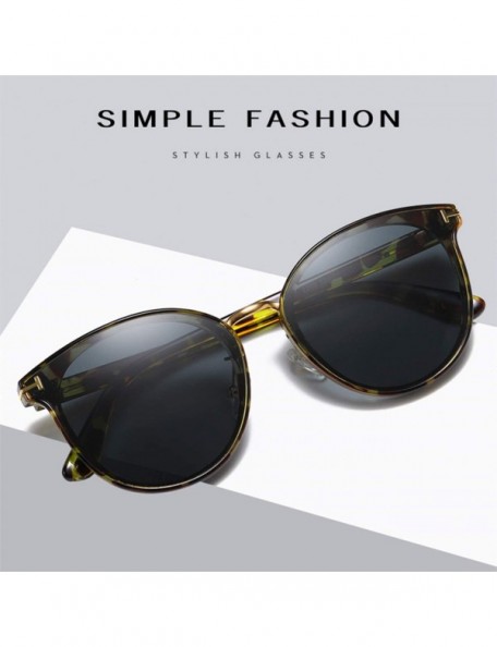 Oversized Polarized Oversized Sunglasses for Women-Round Classic Fashion UV400 Protection 8053 - Black - C7195NI695Q $9.02