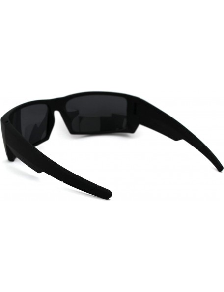 Sport Polarized Mens Rubberized Matte Rectangular Warp Sport Sunglasses - C618WO9WMMO $7.44