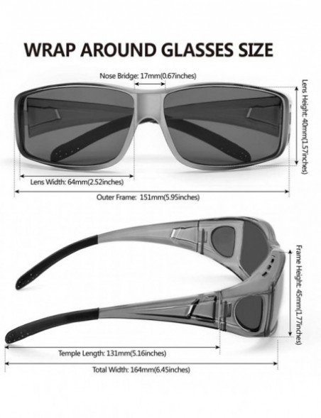 Wrap Sunglasses Polarized Protection Prescription Glasses - Grey Frame/ Grey Lens - CI196M0UKXZ $20.90