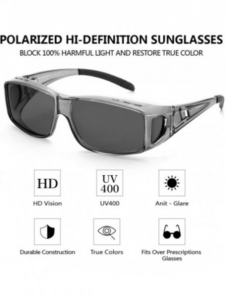 Wrap Sunglasses Polarized Protection Prescription Glasses - Grey Frame/ Grey Lens - CI196M0UKXZ $20.90