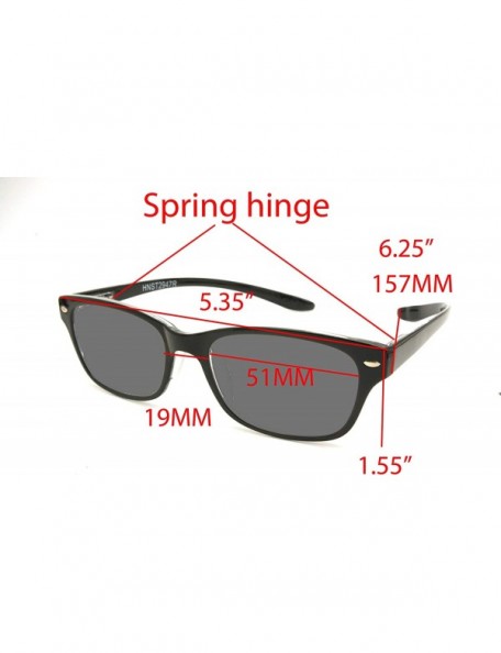 Sport Lightweight Plastic Hanging Reading Glasses Free Pouch SPRING HINGE - Shiny Black Sun Reader - CU17YISD5KE $18.92