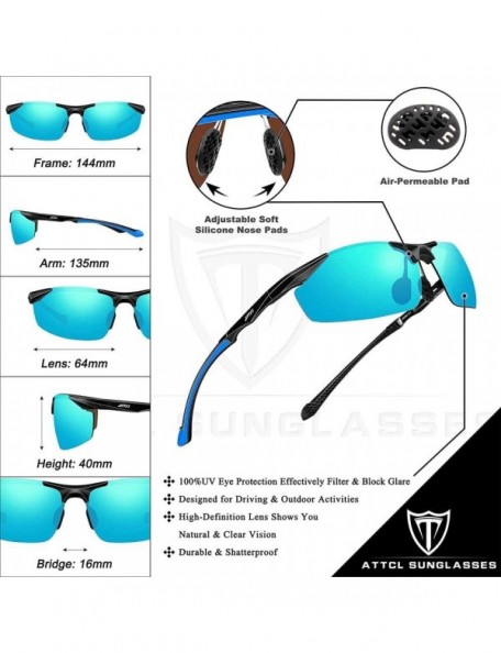 Sport Men's Sports Glasses Polarized Sunglasses Driver Glasses Metal Frame Ultra Light-blue - CL198ND46SM $28.84