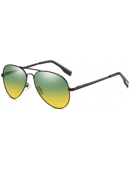 Aviator Day and Night Driver Driving Polarized Sunglasses Clam Night Vision Glasses Anti-Glare Driving Sunglasses - B - CO18Q...