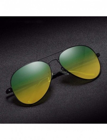 Aviator Day and Night Driver Driving Polarized Sunglasses Clam Night Vision Glasses Anti-Glare Driving Sunglasses - B - CO18Q...