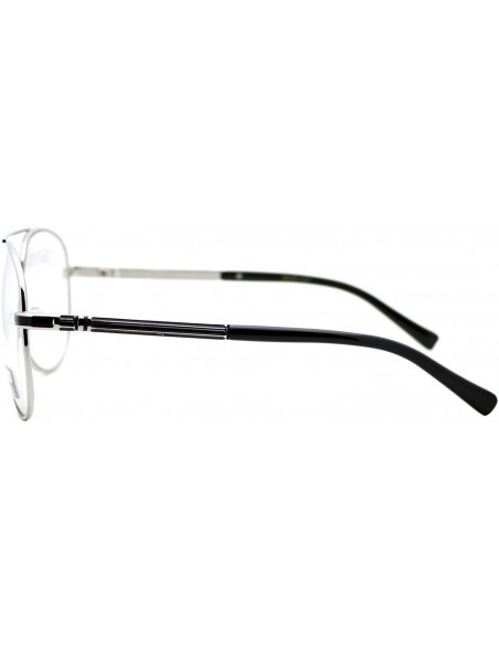 Aviator Nerd Eyewear Clear Lens Aviator Glasses Metal Frame Fashion Eyeglasses - Silver - CB187KZREYR $12.51