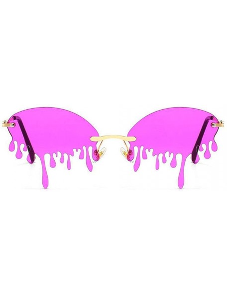Rimless Fashion Rimless Sunglasses Women New Vintage Unique Tears Shape punk Sunglasses Female Shades UV400 - C1196YXRM8L $14.87