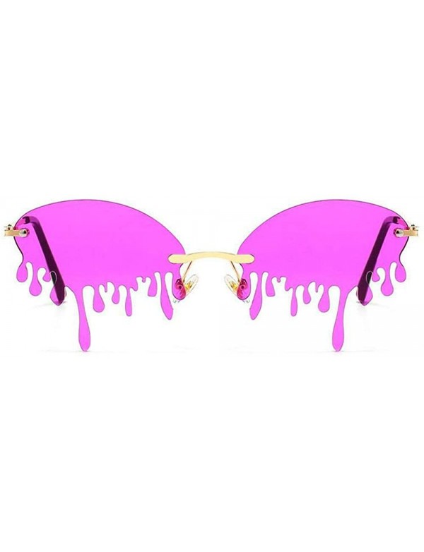 Rimless Fashion Rimless Sunglasses Women New Vintage Unique Tears Shape punk Sunglasses Female Shades UV400 - C1196YXRM8L $14.87
