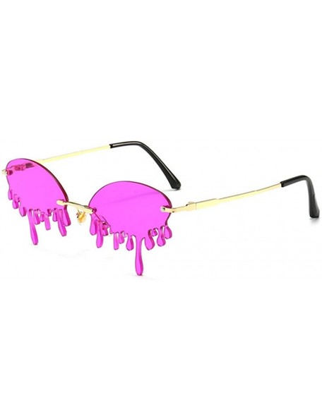 Rimless Fashion Rimless Sunglasses Women New Vintage Unique Tears Shape punk Sunglasses Female Shades UV400 - C1196YXRM8L $14.87