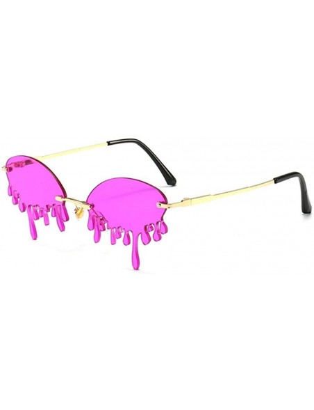 Rimless Fashion Rimless Sunglasses Women New Vintage Unique Tears Shape punk Sunglasses Female Shades UV400 - C1196YXRM8L $14.87