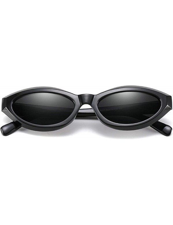 Oval Retro Classic Oval Sunglasses for Women plastic PC UV 400 Protection Sunglasses - Black - CV18SAS09C0 $14.60