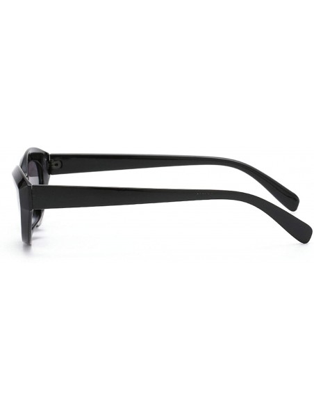 Oval Retro Classic Oval Sunglasses for Women plastic PC UV 400 Protection Sunglasses - Black - CV18SAS09C0 $14.60