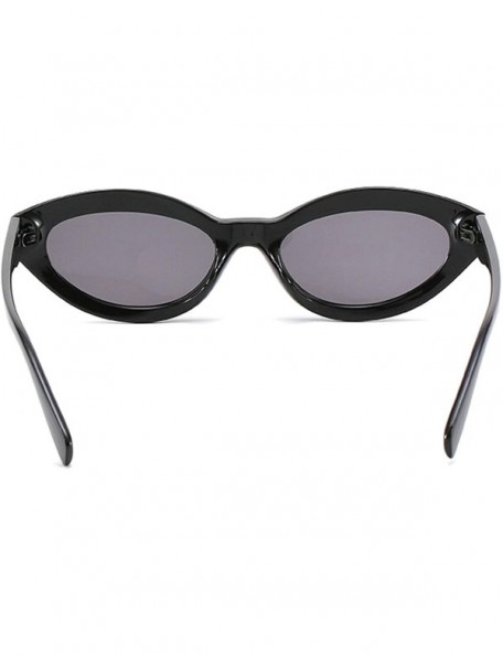 Oval Retro Classic Oval Sunglasses for Women plastic PC UV 400 Protection Sunglasses - Black - CV18SAS09C0 $14.60