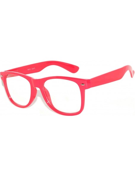 Sport Nerd Retro Vintage Party Sunglasses Pink Hot Frame Clear Lens Brand - C9185UZ2CHK $18.29