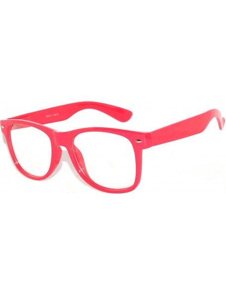 Sport Nerd Retro Vintage Party Sunglasses Pink Hot Frame Clear Lens Brand - C9185UZ2CHK $11.03