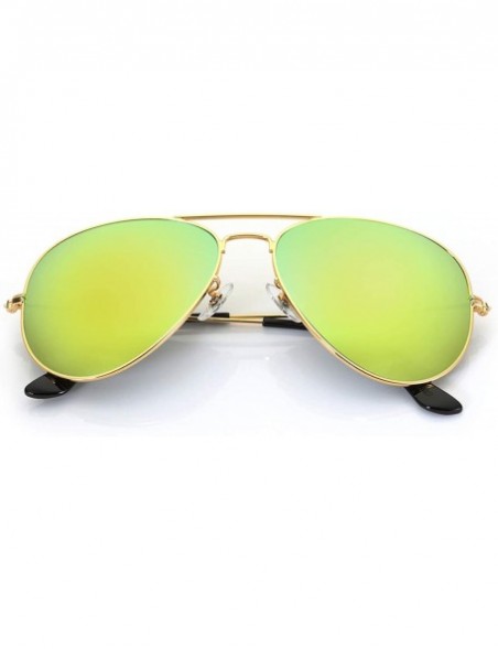 Aviator Classic Aviator Sunglasses for Women and Men UV Protection Metal Frame Sun Glasses - Gold - CE18Y6XS57X $11.57