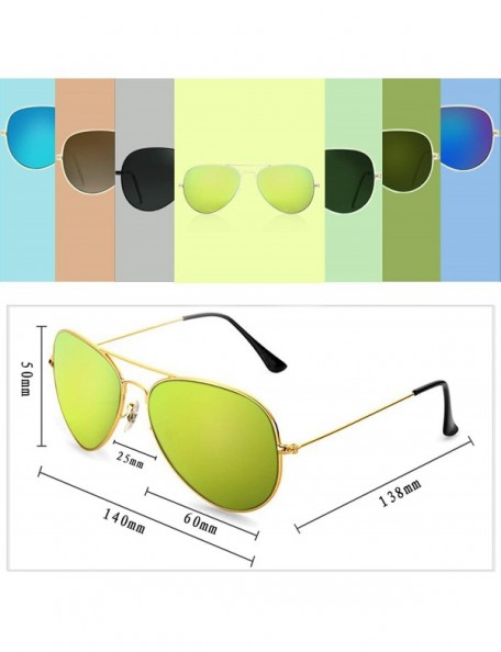 Aviator Classic Aviator Sunglasses for Women and Men UV Protection Metal Frame Sun Glasses - Gold - CE18Y6XS57X $11.57