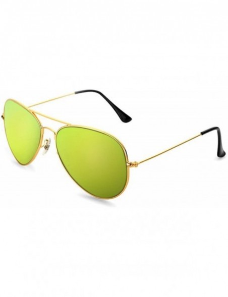 Aviator Classic Aviator Sunglasses for Women and Men UV Protection Metal Frame Sun Glasses - Gold - CE18Y6XS57X $11.57