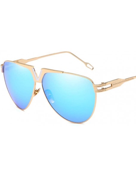 Aviator Metal Men's Sunglasses Street Photo Toad Mirror Sunglasses - C - CR18Q0K39C0 $32.07