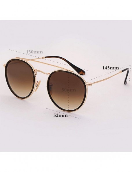 Round sunglasses polarized men women 51mm glass lens mirror round double - Black-glass - CG18WZU6L2Q $30.81