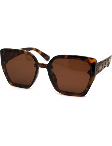 Butterfly Womens 90s Designer Fashion Squared Butterfly Sunglasses - Tortoise Brown - CA18XHZWOYI $9.77
