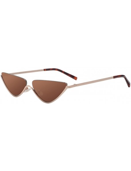 Semi-rimless 90s Vintage Slim Cateye Sunglasses Small Thin Metal Mirrorred Sunnies G87754 - CV18EXQGWR3 $17.75