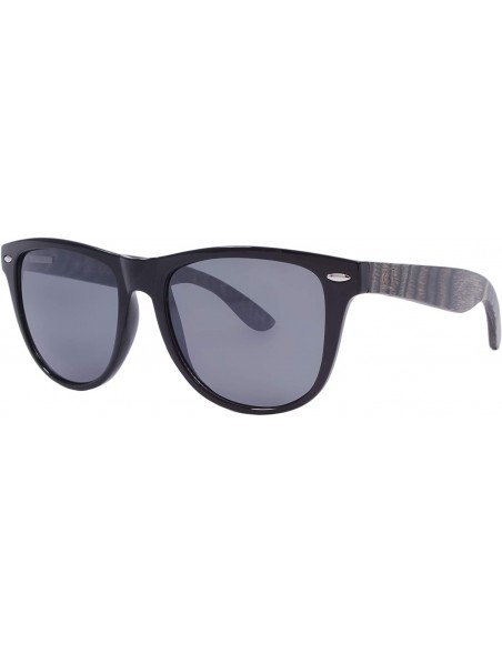 Wayfarer Diverge Men's Oxford Style Sunglasses- Horn-Rimmed Frame- Wood Temples- 100% UV Protection Rectangular Lenses - C819...